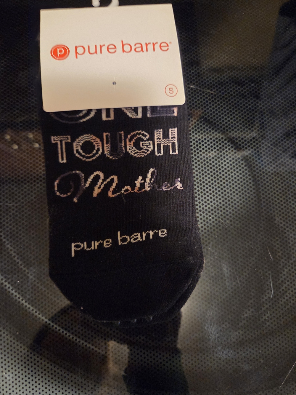 SMALL NWT Pure Barre Black 'One Tough Mother' Grip Socks